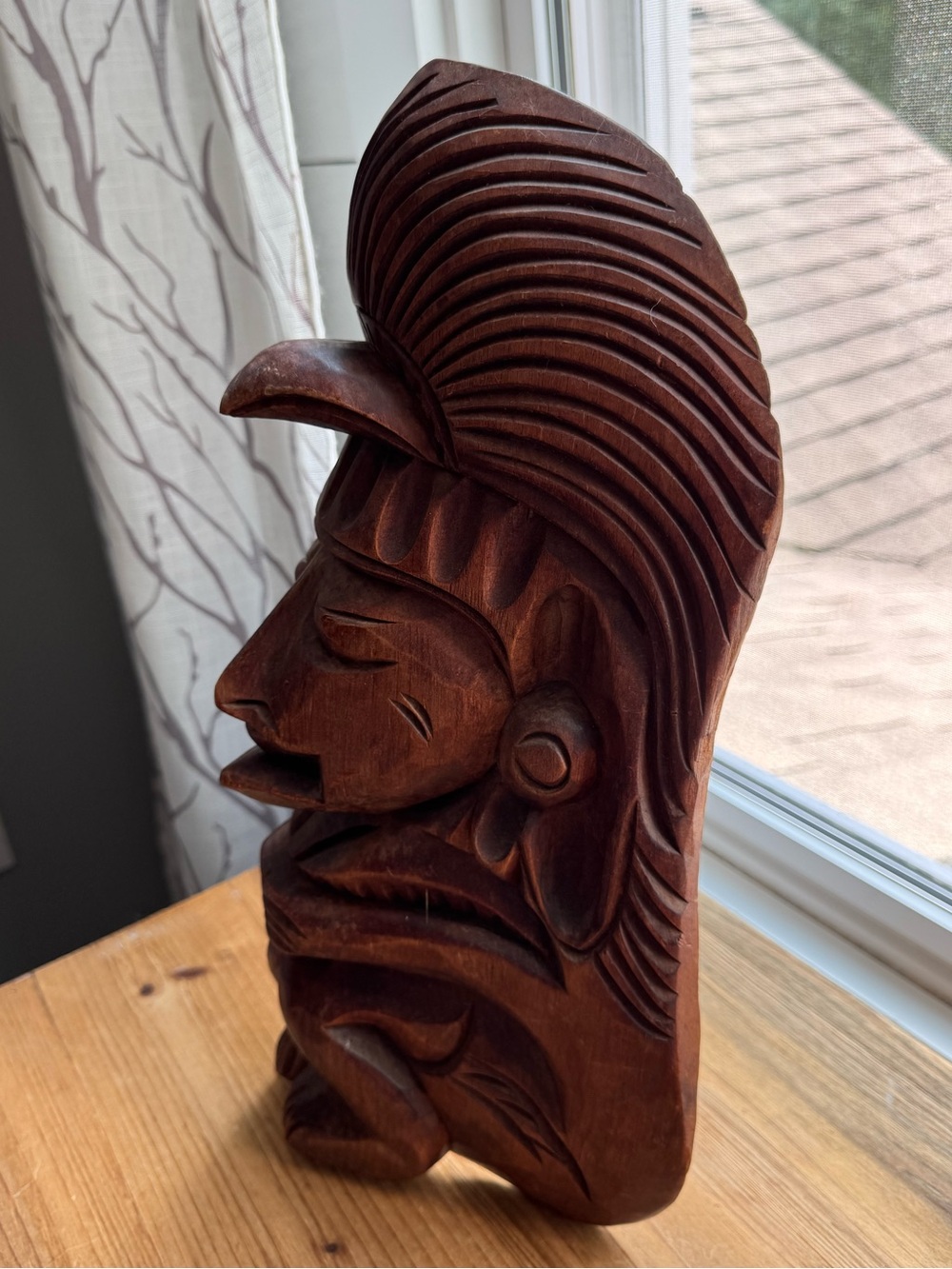 Vintage Hand Carved Wood Tribal Figure Sculpture Tiki Polynesian Oceanic Decor - Picture 4 of 12